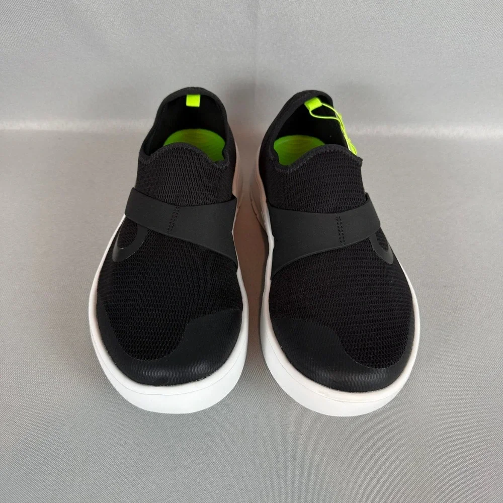 Oofos OOmg Low Mesh Sport Recovery Sneakers Mens 8 Black White Slip-On Light NIB